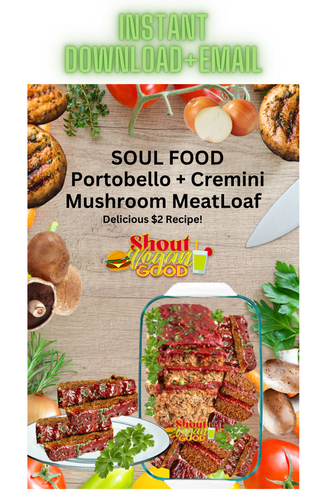 Vegan Soul Food Portobello + Cremini Mushroom MeatLoaf Recipe!